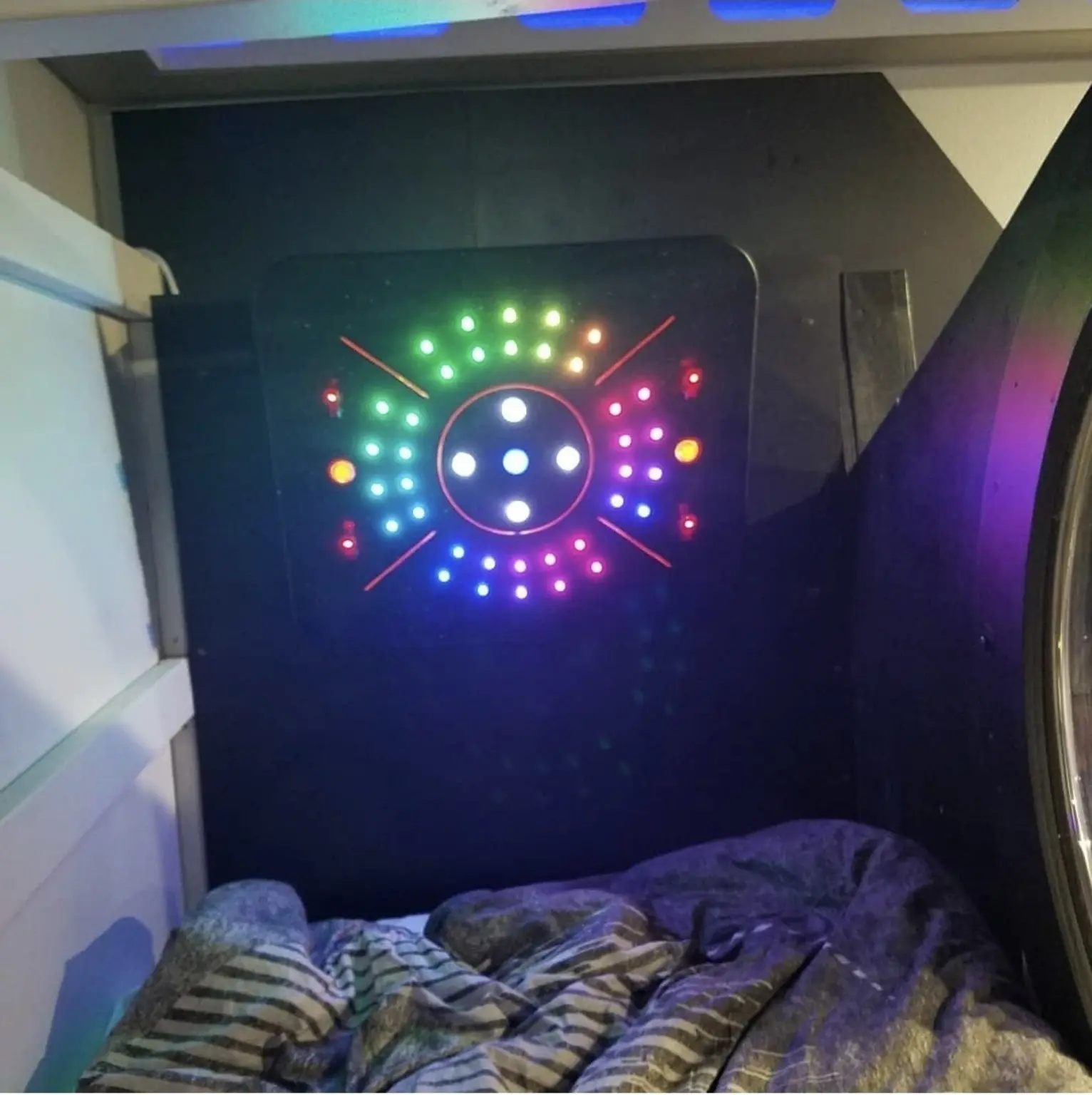 Multicolor illuminated wall control panel