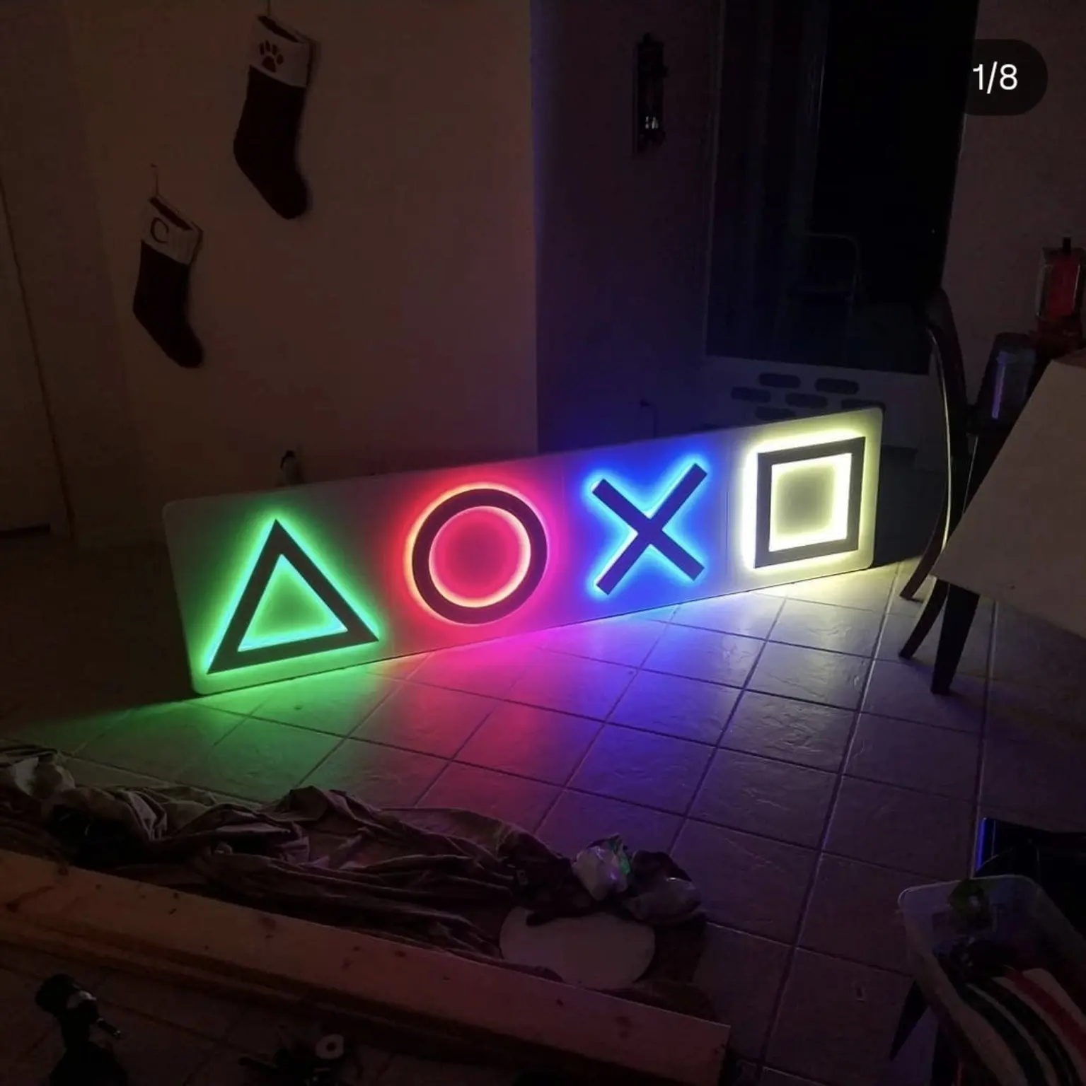 Multicolor illuminated gaming-symbol wall panels